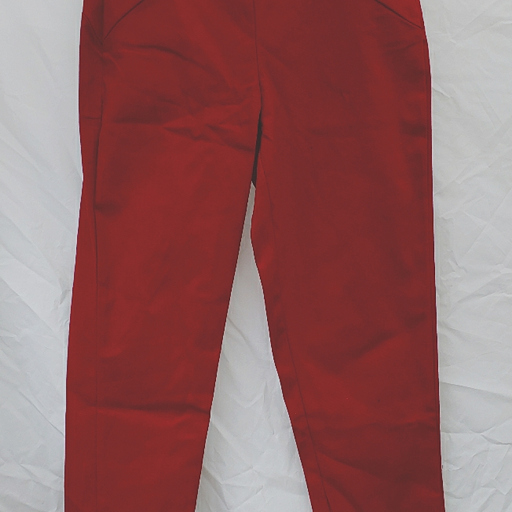 High waist burgundy cropped pants